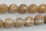 CMS85 15.5 inches 12mm faceted round moonstone gemstone beads