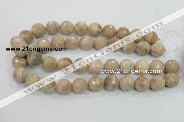CMS86 15.5 inches 18mm faceted round moonstone gemstone beads