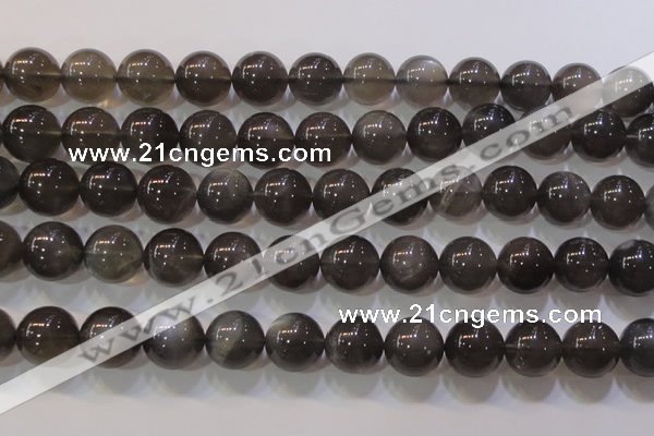 CMS861 15.5 inches 12mm round A grade natural black moonstone beads