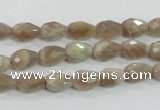 CMS87 15.5 inches 6*9mm faceted teardrop moonstone gemstone beads