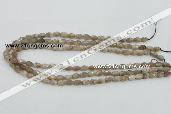 CMS87 15.5 inches 6*9mm faceted teardrop moonstone gemstone beads