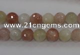 CMS871 15.5 inches 8mm faceted round moonstone gemstone beads