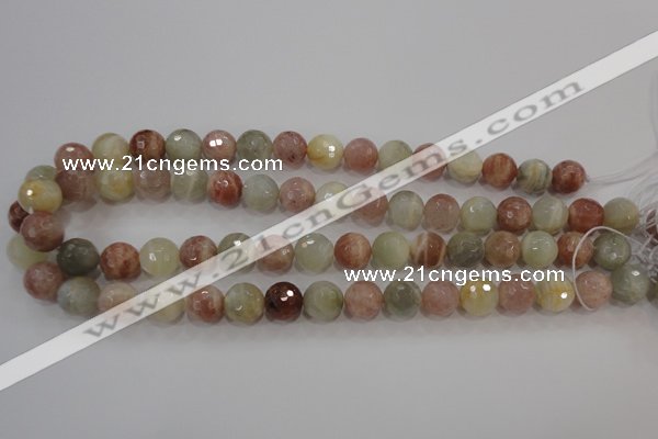 CMS872 15.5 inches 10mm faceted round moonstone gemstone beads