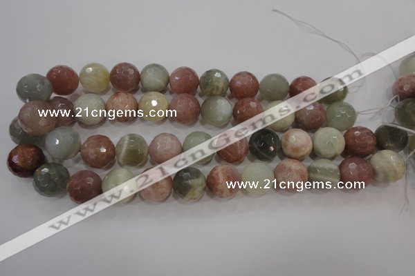 CMS876 15.5 inches 18mm faceted round moonstone gemstone beads