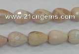 CMS89 15.5 inches 10*14mm faceted teardrop moonstone gemstone beads