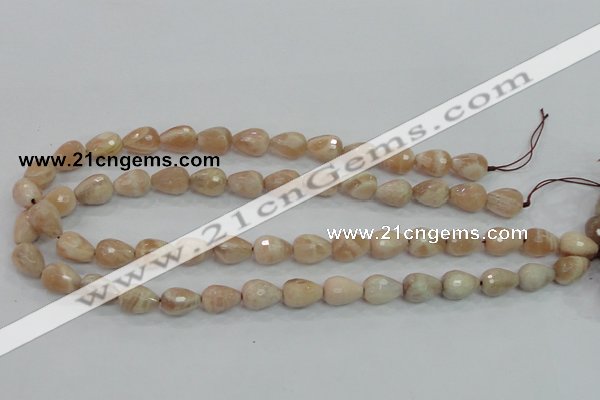 CMS89 15.5 inches 10*14mm faceted teardrop moonstone gemstone beads