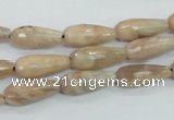 CMS90 15.5 inches 7*18mm faceted teardrop moonstone gemstone beads