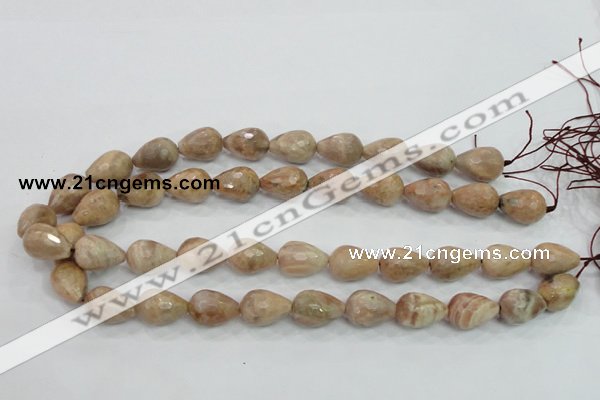 CMS91 15.5 inches 13*18mm faceted teardrop moonstone gemstone beads