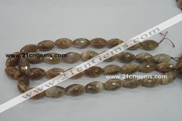 CMS93 15.5 inches 13*22mm faceted rice moonstone gemstone beads