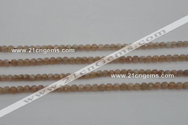 CMS940 15.5 inches 4mm faceted round A grade moonstone gemstone beads