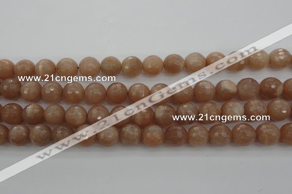 CMS943 15.5 inches 10mm faceted round A grade moonstone gemstone beads