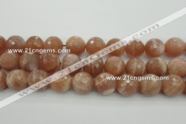 CMS947 15.5 inches 18mm faceted round A grade moonstone gemstone beads