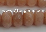 CMS952 15.5 inches 8*12mm faceted rondelle A grade moonstone beads