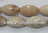 CMS96 15.5 inches 13*22mm faceted rice moonstone gemstone beads