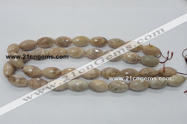 CMS96 15.5 inches 13*22mm faceted rice moonstone gemstone beads