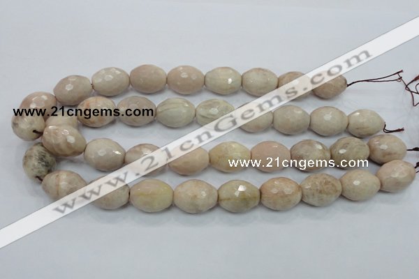 CMS97 15.5 inches 15*20mm faceted rice moonstone gemstone beads