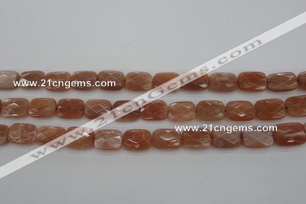 CMS971 15.5 inches 10*14mm faceted rectangle A grade moonstone beads