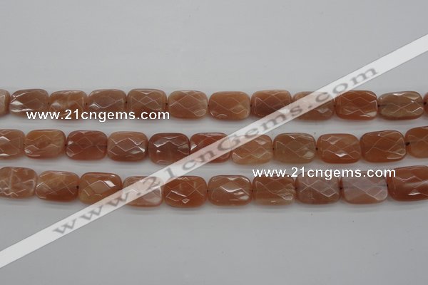 CMS972 15.5 inches 12*16mm faceted rectangle A grade moonstone beads