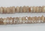 CMS98 15.5 inches 4*8mm faceted rondelle moonstone gemstone beads