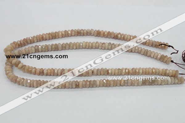 CMS98 15.5 inches 4*8mm faceted rondelle moonstone gemstone beads