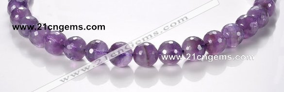 CNA08 12mm faceted round A- grade natural amethyst quartz beads