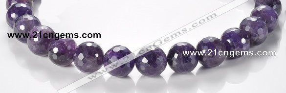 CNA09 16mm faceted round A- grade natural amethyst quartz beads