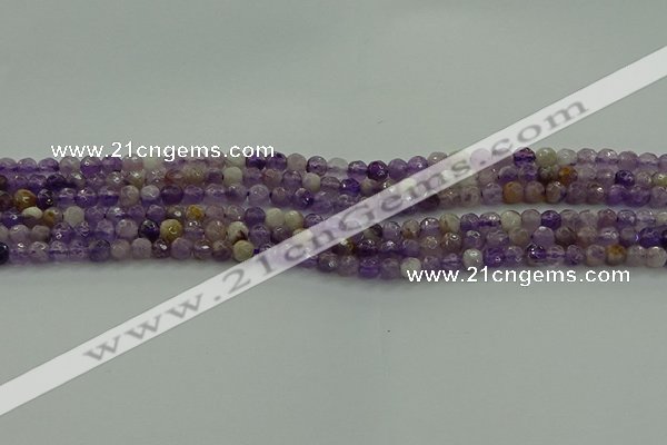 CNA1010 15.5 inches 4mm faceted round dogtooth amethyst beads