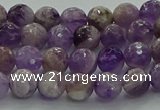 CNA1011 15.5 inches 6mm faceted round dogtooth amethyst beads