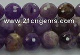 CNA1012 15.5 inches 8mm faceted round dogtooth amethyst beads