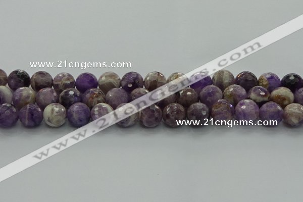 CNA1014 15.5 inches 12mm faceted round dogtooth amethyst beads