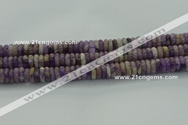 CNA1023 15.5 inches 4*12mm rondelle dogtooth amethyst beads
