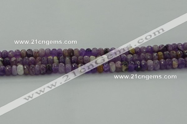 CNA1029 15.5 inches 5*8mm faceted rondelle dogtooth amethyst beads