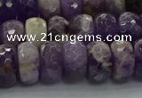 CNA1031 15.5 inches 7*12mm faceted rondelle dogtooth amethyst beads