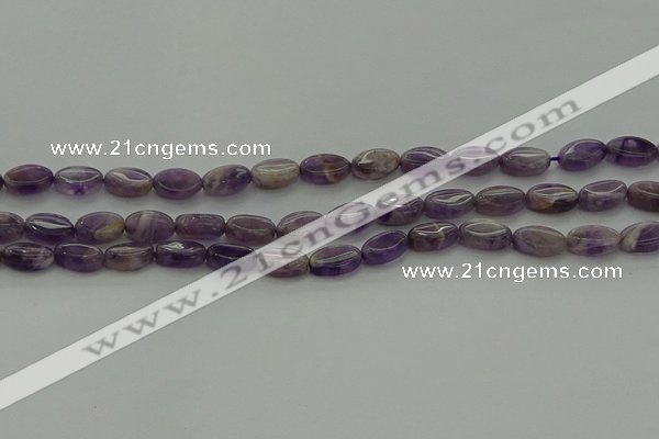 CNA1035 15.5 inches 6*10mm oval dogtooth amethyst beads wholesale