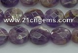 CNA1045 15.5 inches 12mm faceted coin dogtooth amethyst beads