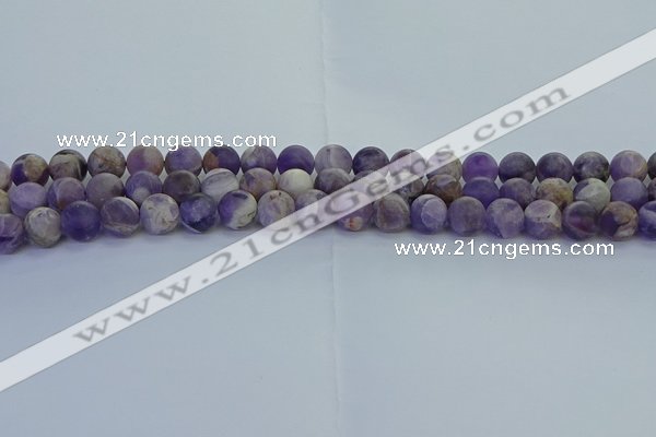 CNA1052 15.5 inches 8mm round matte dogtooth amethyst beads