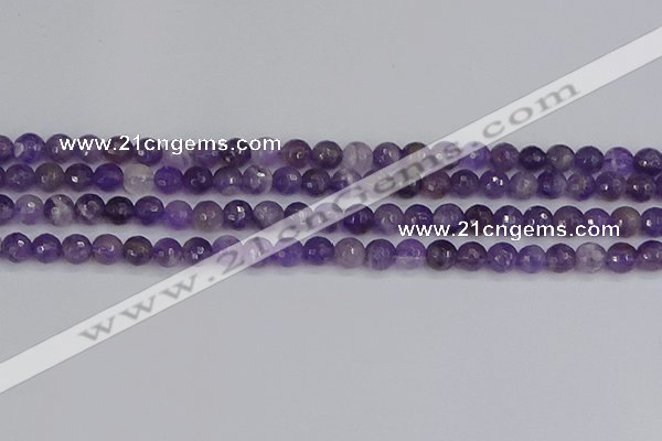 CNA1071 15.5 inches 6mm faceted round dogtooth amethyst beads