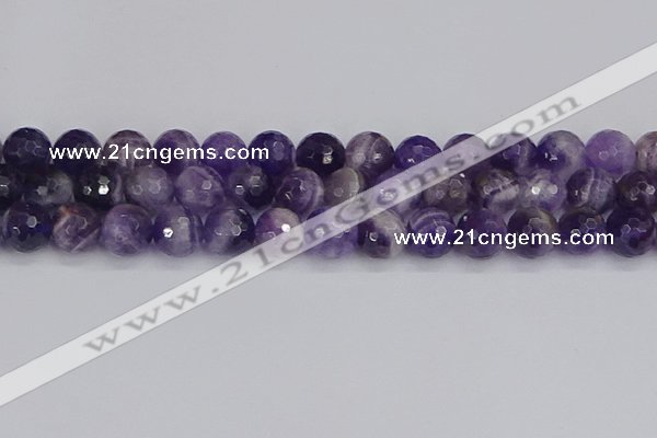 CNA1074 15.5 inches 12mm faceted round dogtooth amethyst beads