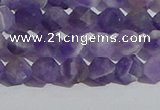 CNA1076 15.5 inches 6mm faceted nuggets matte dogtooth amethyst beads