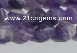 CNA1078 15.5 inches 10mm faceted nuggets matte dogtooth amethyst beads