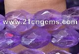 CNA1100 15.5 inches 5*8mm faceted rice amethyst gemstone beads