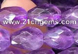 CNA1103 15.5 inches 7*10mm faceted teardrop amethyst gemstone beads