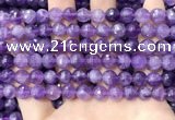 CNA1114 15.5 inches 8mm faceted round amethyst gemstone beads