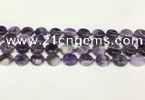 CNA1120 15.5 inches 14mm flat round dogtooth amethyst beads