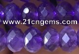 CNA1134 15.5 inches 6*8mm faceted rondelle amethyst gemstone beads