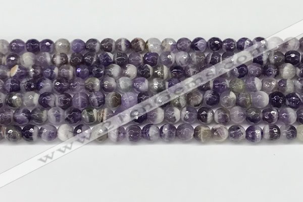 CNA1161 15.5 inches 6mm faceted round natural dogtooth amethyst beads