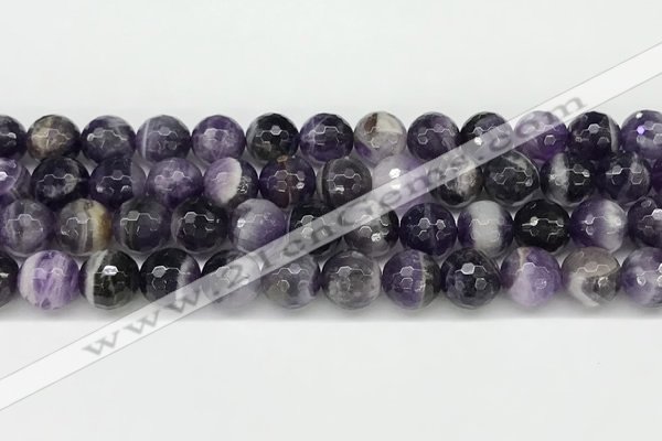 CNA1164 15.5 inches 12mm faceted round natural dogtooth amethyst beads