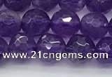 CNA1171 15.5 inches 6mm faceted round natural amethyst beads