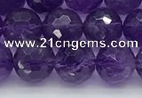 CNA1172 15.5 inches 8mm faceted round natural amethyst beads