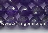 CNA1175 15.5 inches 6mm faceted round natural amethyst beads